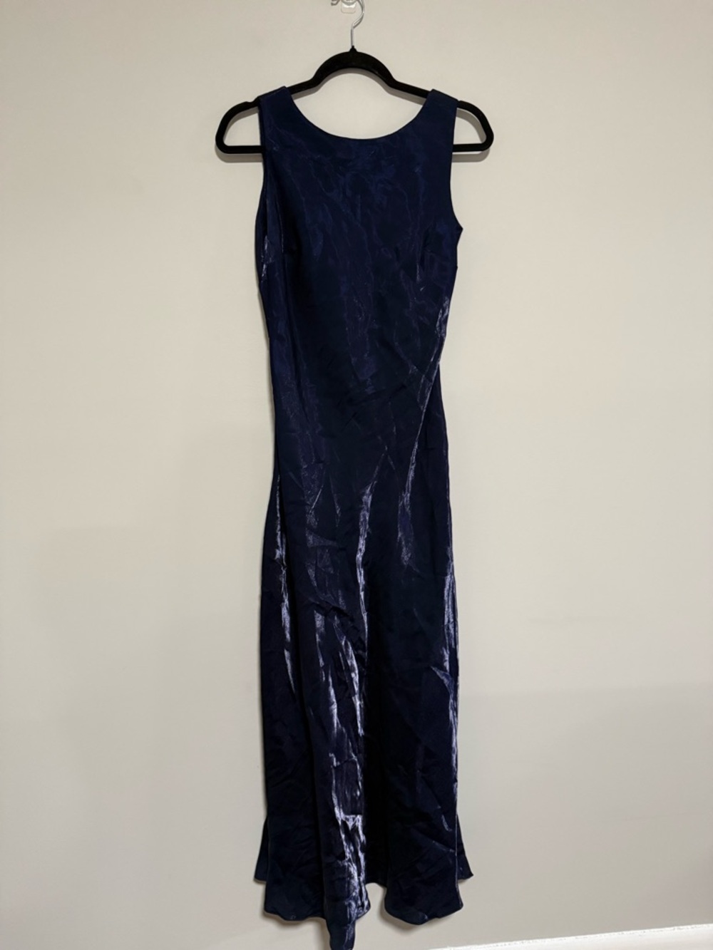 VTG 90s Y2K Casual Corner Blue Iridescent Maxi Dress 10 Prom HOCO Party Wedding